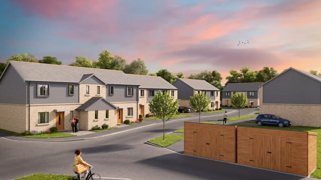 Computer generated image of the new homes on Samlet Road